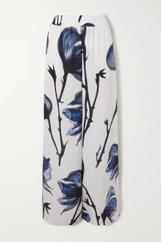 유럽직배송 알렉산더맥퀸 팬츠 ALEXANDER MCQUEEN Floral-print silk crepe de chine wide-leg pants 1647597284288908