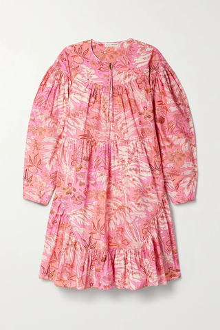 유럽직배송 울라존슨 미니원피스 ULLA JOHNSON Leika ruffled tiered floral-print cotton-poplin mini dress 43769801096293587