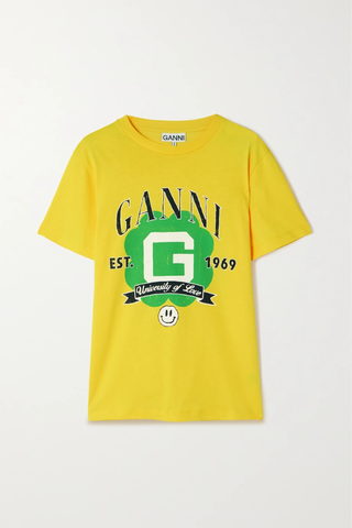 유럽직배송 가니 티셔츠 GANNI Sporty University of Love printed organic cotton-jersey T-shirt 38063312420351805
