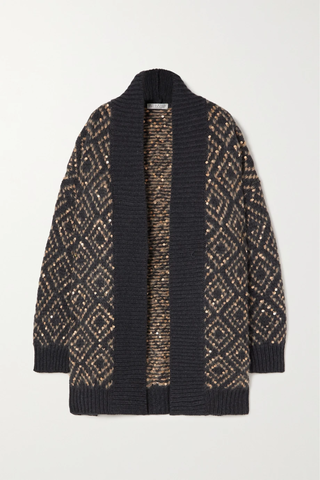 유럽직배송 브루넬로쿠치넬리 가디건 BRUNELLO CUCINELLI Sequin-embellished wool, cashmere and silk-blend jacquard cardigan 46376663162454414