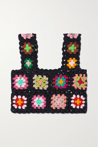 유럽직배송 ALIX PINHO Love Square cropped crocheted cotton top 1647597282643175