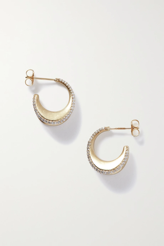 유럽직배송 BY PARIAH Recycled 9-karat gold diamond hoop earrings 1647597282948047