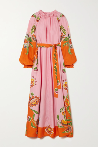 유럽직배송 라더블제이 원피스 LA DOUBLEJ Cerere belted ruffled floral-print silk-habotai maxi dress 38063312421204339