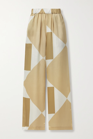 유럽직배송 ENVELOPE 1976 Vehi printed silk-satin straight-leg pants 10163292708045628
