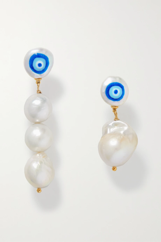 유럽직배송 MARTHA CALVO Protection gold-plated pearl earrings 1647597282948012