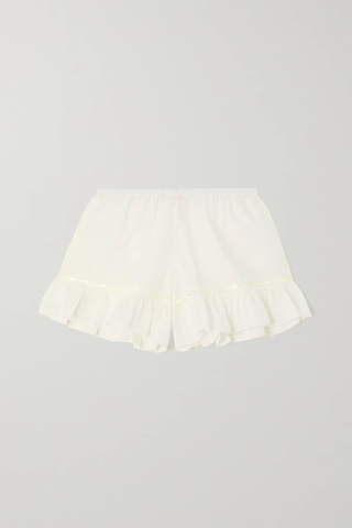 유럽직배송 로레타카포니 LORETTA CAPONI Susanna lace-trimmed ruffled cotton-voile pajama shorts 45666037504964383