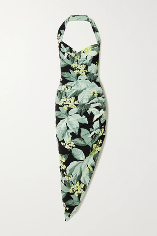 유럽직배송 노르마카말리 원피스 NORMA KAMALI Cayla asymmetric ruched floral-print stretch-jersey halterneck dress 38063312420559776