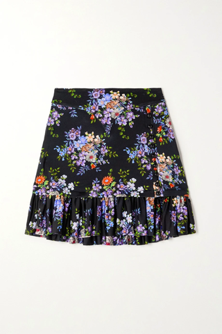 유럽직배송 파코라반 미니스커트 PACO RABANNE Ruffled floral-print stretch-jersey mini skirt 46376663162392883