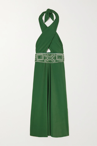 유럽직배송 요한나오르티츠 원피스 JOHANNA ORTIZ Lagoon Affair belted embroidered stretch-recycled crepe halterneck dress 38063312420588127