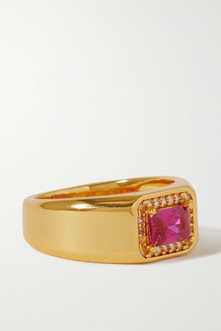 유럽직배송 크리스탈헤이즈 반지 CRYSTAL HAZE JEWELRY The Lady Boss gold-plated cubic zirconia pinky ring 1647597282948040