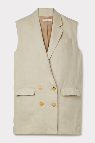 유럽직배송 CO Oversized double-breasted linen and cotton-blend vest 43769801095283532