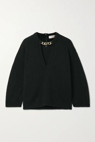 유럽직배송 발렌티노 스웨터 VALENTINO Chain-embellished cashmere sweater 42247633208854677