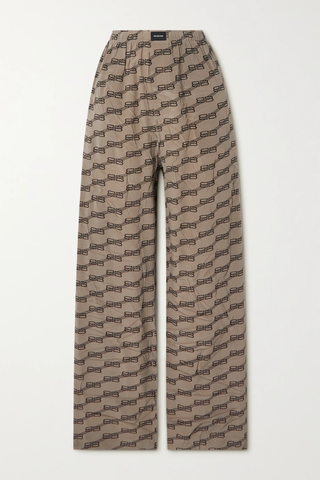 유럽직배송 발렌시아가 팬츠 BALENCIAGA Printed crinkled silk-crepe wide-leg pants 1647597284060404