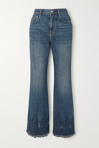 유럽직배송 스텔라맥카트니 청바지 STELLA MCCARTNEY Frayed high-rise organic flared jeans 43769801095544816