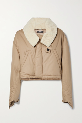 유럽직배송 아미리 자켓 AMIRI Cropped fleece-trimmed padded cotton jacket 38063312419505801