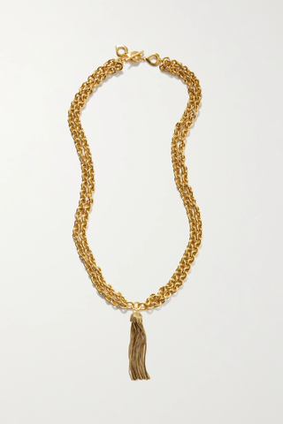 유럽직배송 생로랑 목걸이 SAINT LAURENT Tasseled gold-tone necklace 11452292646403173