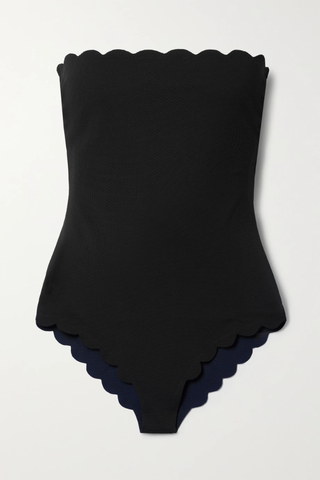 유럽직배송 메리시아 MARYSIA Chesapeake strapless reversible scalloped stretch-crepe swimsuit 45666037504804079