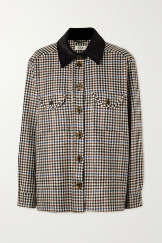 유럽직배송 블라제밀라노 셔츠자켓 BLAZÉ MILANO Zana corduroy-trimmed checked wool and cashmere-blend shirt jacket 43769801095293581
