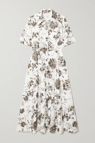 유럽직배송 에르뎀 원피스 ERDEM Layla pleated floral-print cotton-poplin midi shirt dress 42247633207844914