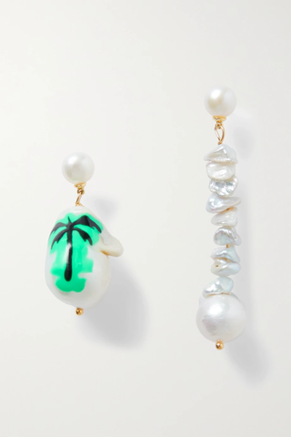 유럽직배송 MARTHA CALVO Miami Vice gold-tone pearl earrings 1647597282948020