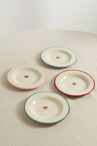 유럽직배송 LAETITIA ROUGET Mushroom set of four ceramic dessert plates 1647597277652516