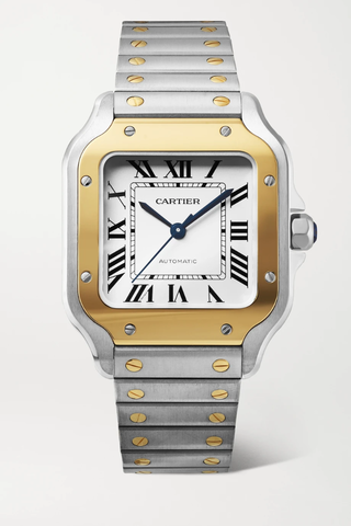 유럽직배송 까르띠에 CARTIER Santos de Cartier Automatic 35mm medium stainless steel and 18-karat gold watch 24062987016839618