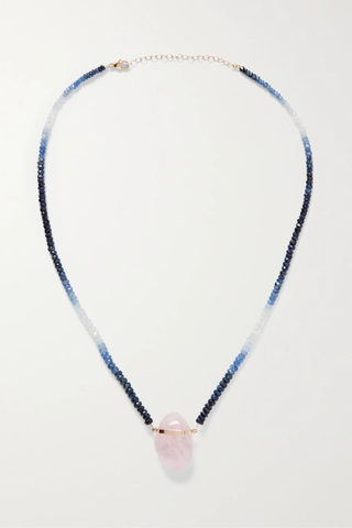 유럽직배송 JIA JIA Arizona 14-karat gold, sapphire quartz and rose quartz necklace 43769801098100058