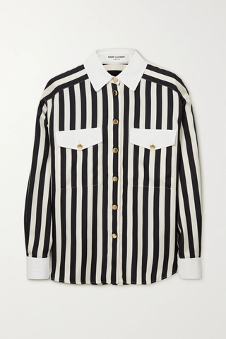 유럽직배송 생로랑 블라우스 SAINT LAURENT Striped silk-twill blouse 38063312419756618