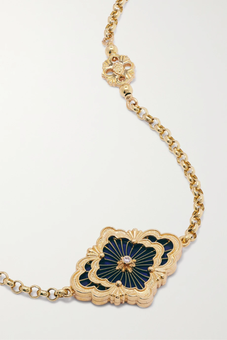 유럽직배송 부첼라티 목걸이 BUCCELLATI Opera 18-karat gold, enamel and diamond necklace 2204324140909914