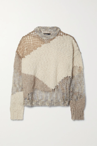 유럽직배송 아미리 스웨터 AMIRI Distressed paneled knitted sweater 38063312419505793