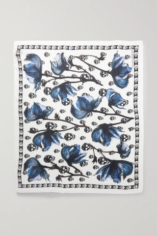 유럽직배송 알렉산더맥퀸 스카프 ALEXANDER MCQUEEN Fringed printed modal and silk-blend scarf 1647597282991458