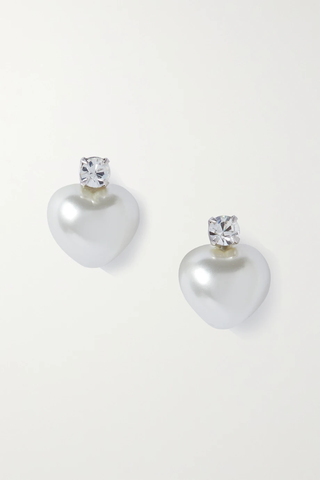 유럽직배송 시몬로샤 귀걸이 SIMONE ROCHA Silver-tone, crystal and faux pearl earrings 1647597278874042