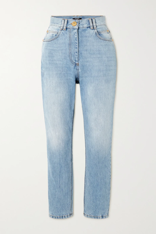 유럽직배송 발망 청바지 BALMAIN High-rise slim-leg jeans 38063312419801557