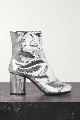 유럽직배송 메종마르지엘라 앵클부츠 MAISON MARGIELA Tabi split-toe metallic crinkled-leather ankle boots 42247633208770931