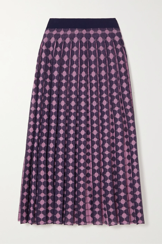 유럽직배송 토리버치 스커트 TORY BURCH Pleated cotton-blend jacquard midi skirt 1647597285073495