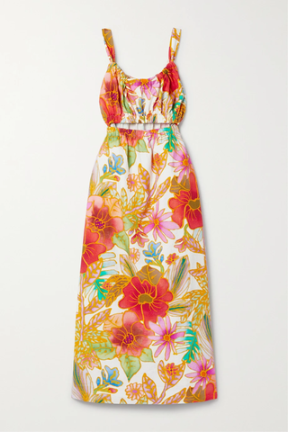 유럽직배송 마라호프만 원피스 MARA HOFFMAN Bettina cutout floral-print organic cotton-jacquard midi dress 42247633207892140