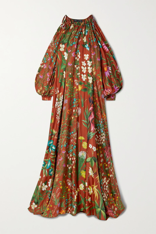 유럽직배송 오스카르데라렌타 OSCAR DE LA RENTA Cold-shoulder floral-print silk-twill maxi dress 1647597279358232