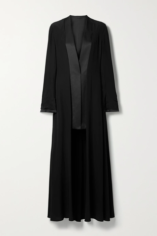 유럽직배송 더로우 THE ROW Keanu satin-trimmed pleated silk and wool-blend crepe coat 33258524072689161