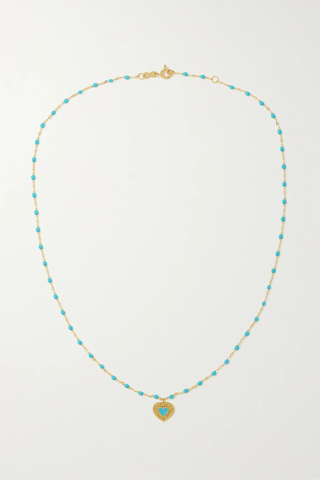 유럽직배송 지지끌로죠 목걸이 GIGI CLOZEAU Lace Heart 18-karat gold and resin necklace 1647597278246749