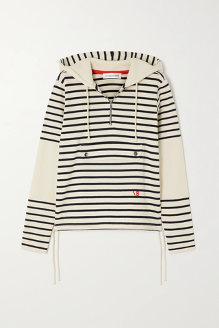 유럽직배송 빅토리아베컴 후디 VICTORIA BECKHAM Embroidered striped cotton-jersey hoodie 43769801095738760