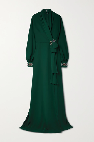 유럽직배송 림아크라 REEM ACRA Embellished draped crepe gown 38063312419322999