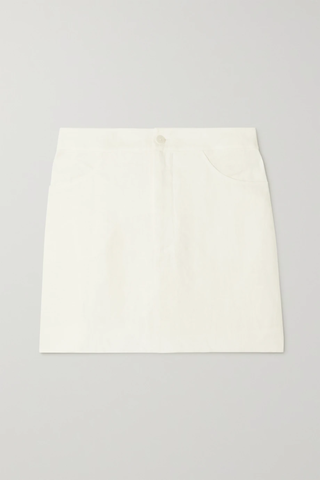 유럽직배송 LOULOU STUDIO Scotia linen mini skirt 45666037504529339