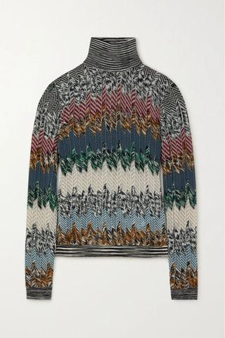 유럽직배송 미쏘니 스웨터 MISSONI Crochet-knit wool turtleneck sweater 43769801095590445