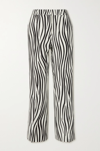 유럽직배송 발렌티노 팬츠 VALENTINO Zebra-print wool-blend straight-leg pants 42247633208854867
