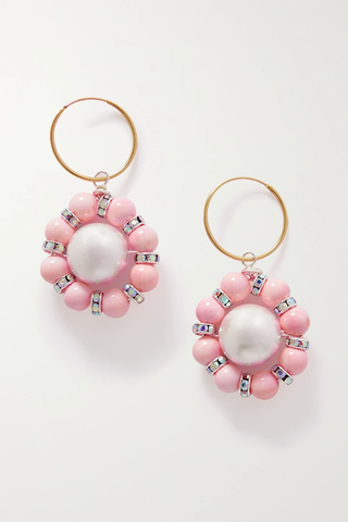 유럽직배송 PEARL OCTOPUSS.Y Les Fleurs gold- and silver-tone multi-stone earrings 1647597282948438