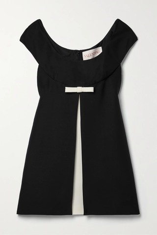 유럽직배송 발렌티노 미니원피스 VALENTINO Bow-embellished wool and silk-blend cady mini dress 42247633208854611