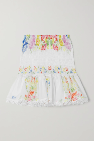 유럽직배송 CHARO RUIZ Yane crochet-trimmed floral-print cotton-blend voile mini skirt 42247633207887508
