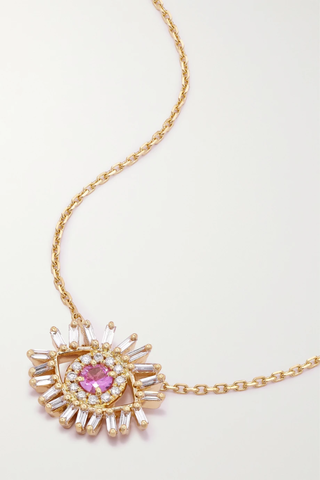 유럽직배송 수잔케일런 목걸이 SUZANNE KALAN Evil Eye 18-karat gold, sapphire and diamond necklace 1647597276714050
