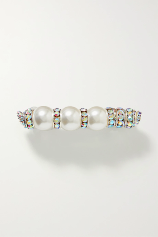 유럽직배송 PEARL OCTOPUSS.Y Audrey silver-plated, faux pearl and crystal hair clip 1647597282948416