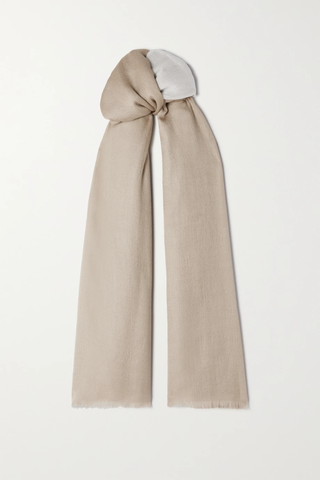 유럽직배송 로로피아나 스카프 LORO PIANA Aylit fringed two-tone cashmere and silk-blend scarf 43769801096440197